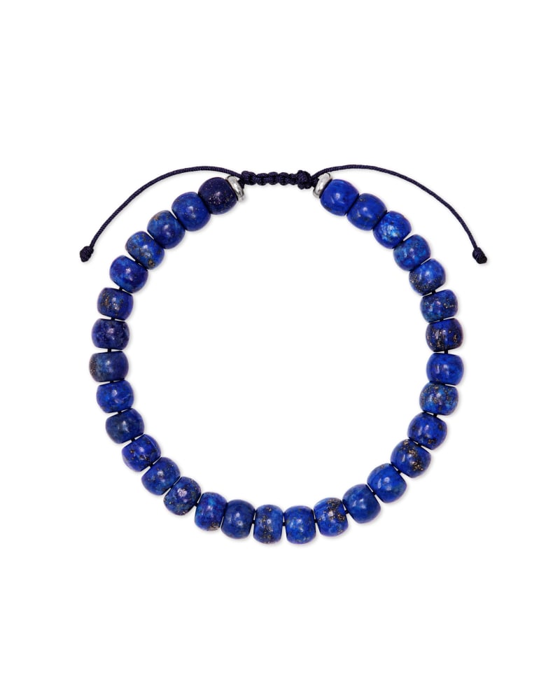Cade Oxidized Sterling Silver Corded Bracelet in Blue Lapis image number 3